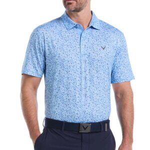 Callaway Mens All Over Textured Short Sleeve Polo Shirt